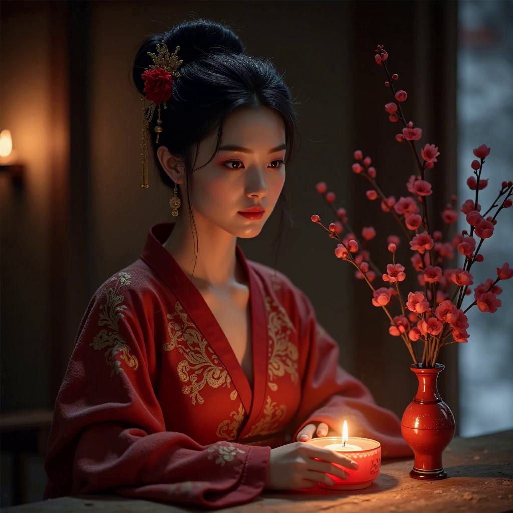 烛畔鬓云有旧盟
